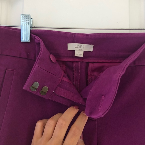 Ann Taylor LOFT Magenta/Purple Capri Work Pants - Picture 3 of 5